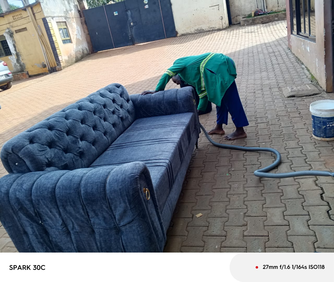 Professional cleaning in progress